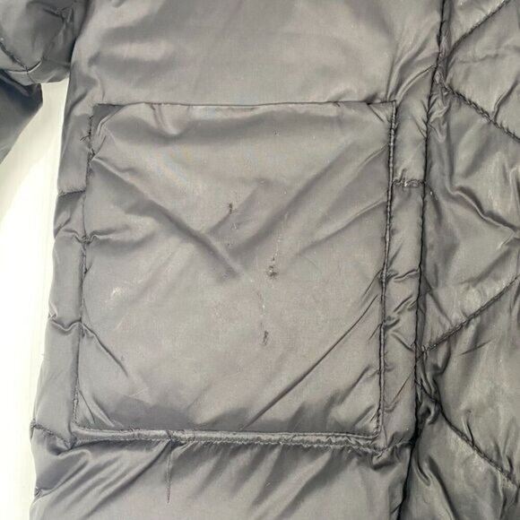 Zara Woman Black Down Zip Up Puffer Jacket Size 10 Winter Coat Hooded - Picture 14 of 16